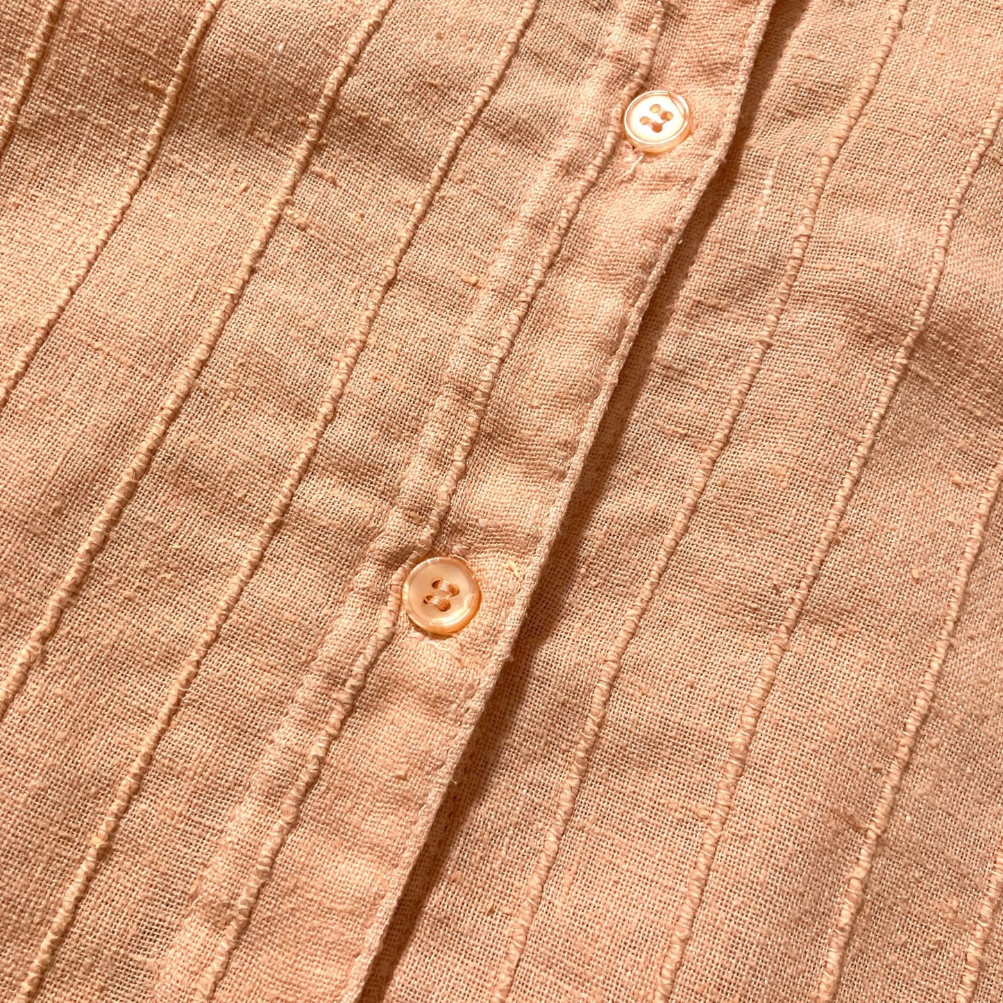 Vintage 60s 70s top blouse |S-M| long sleeve pastel orange John Meyer linen blend