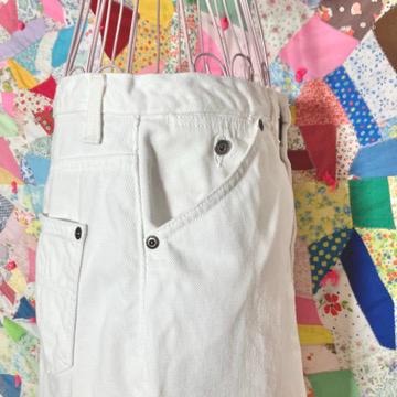 vintage 90s Y2K midi skirt white denim minimal | M-L | cotton Liz Claiborne Lizwear Jeans