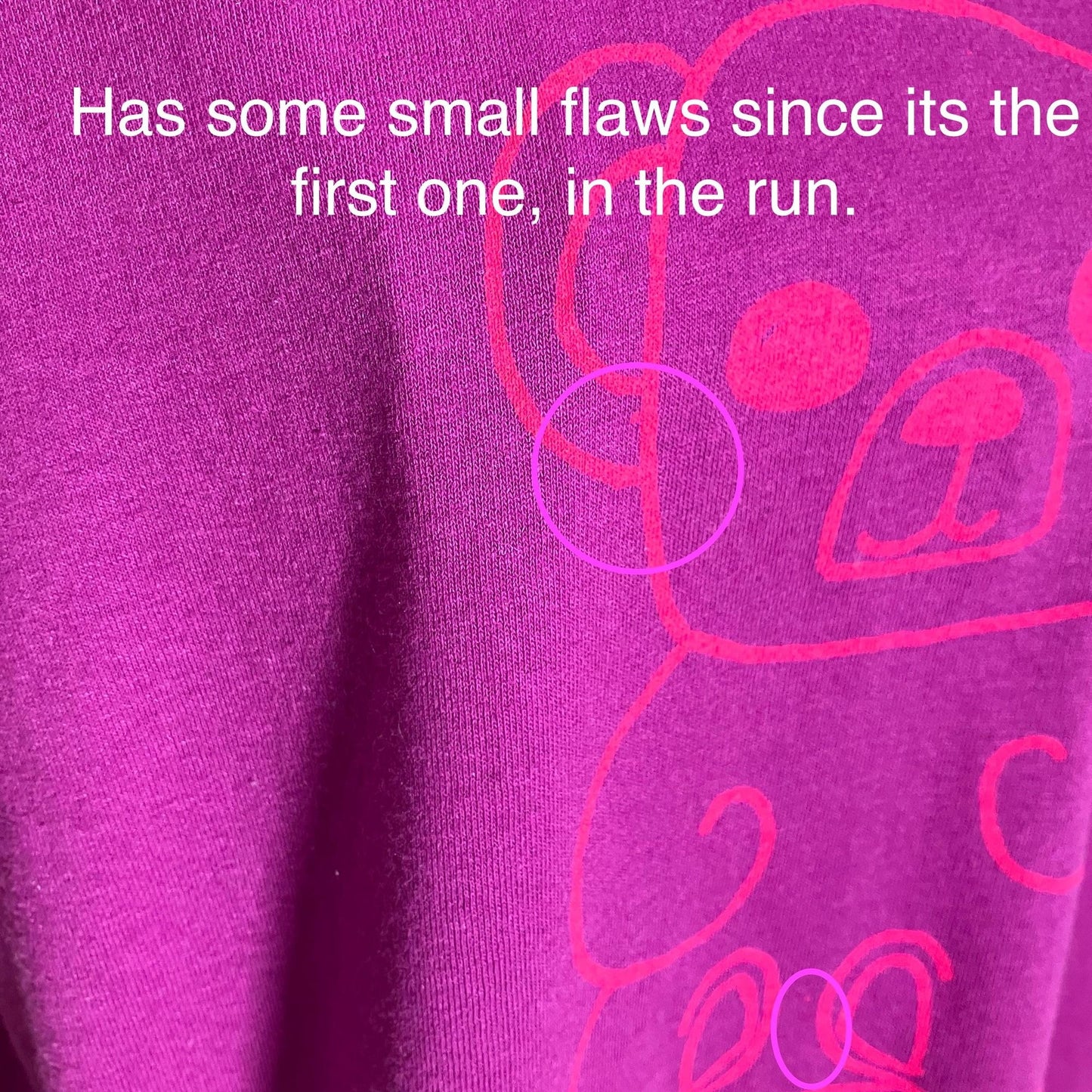 Vintage graphic teddy bear t shirt upcycled reworked | S - M | 90s raspberry purple neon pink single stitch reimagined by Katie