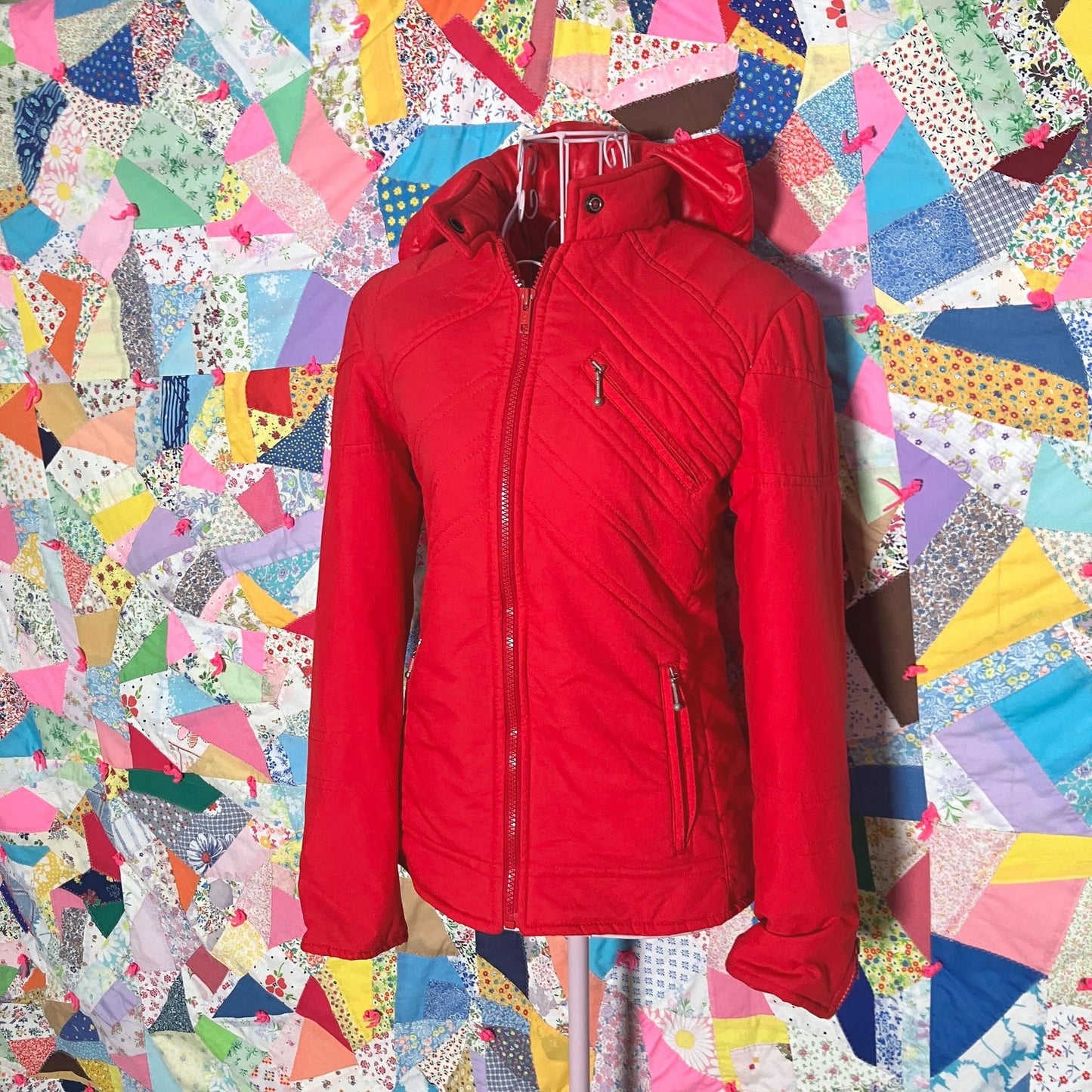 70s red jacket moto | S - M | bright red Mossant Paris