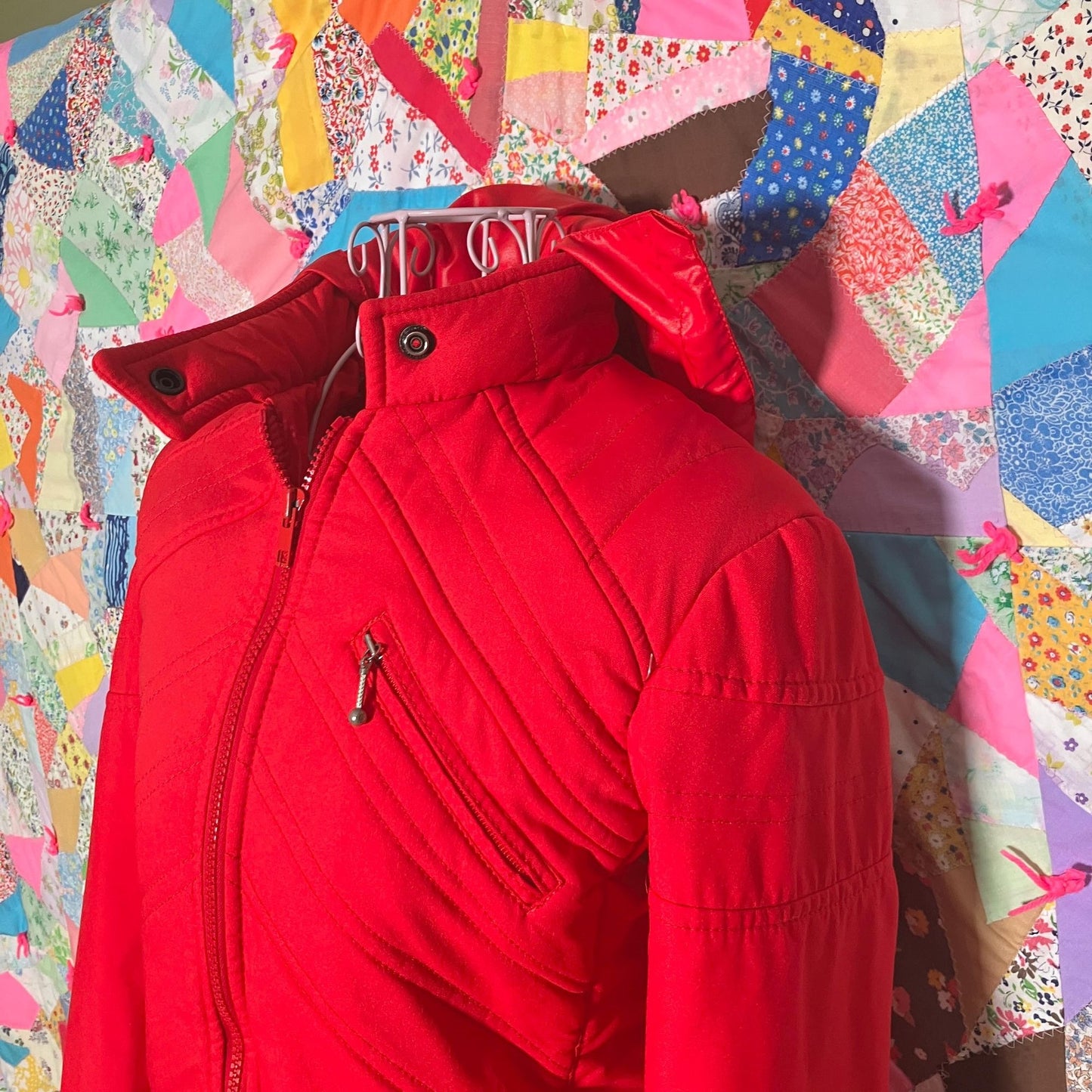 70s red jacket moto | S - M | bright red Mossant Paris