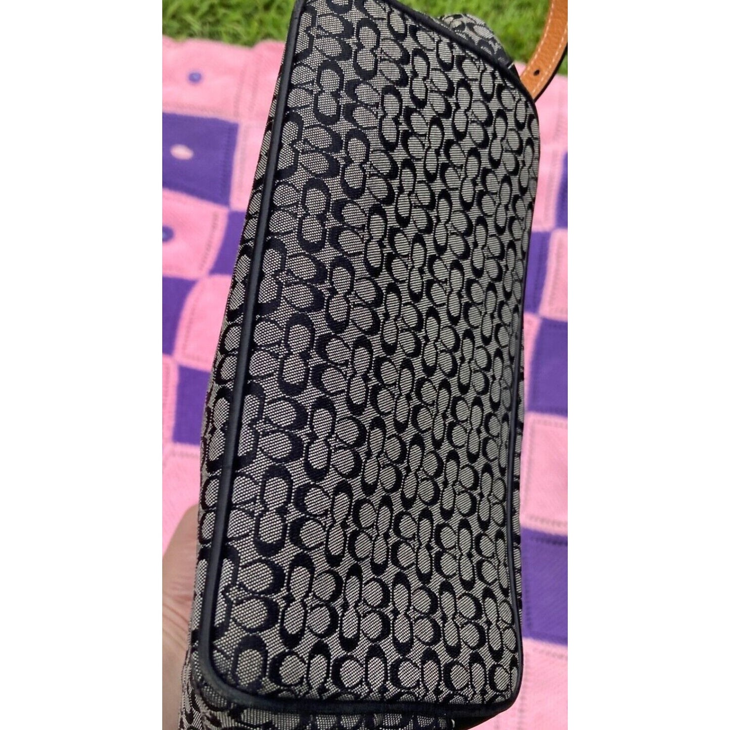 vintage y2k Coach backpack 6342 Legacy Signature C black grey Jacquard