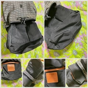 vintage y2k Coach backpack 6342 Legacy Signature C black grey Jacquard