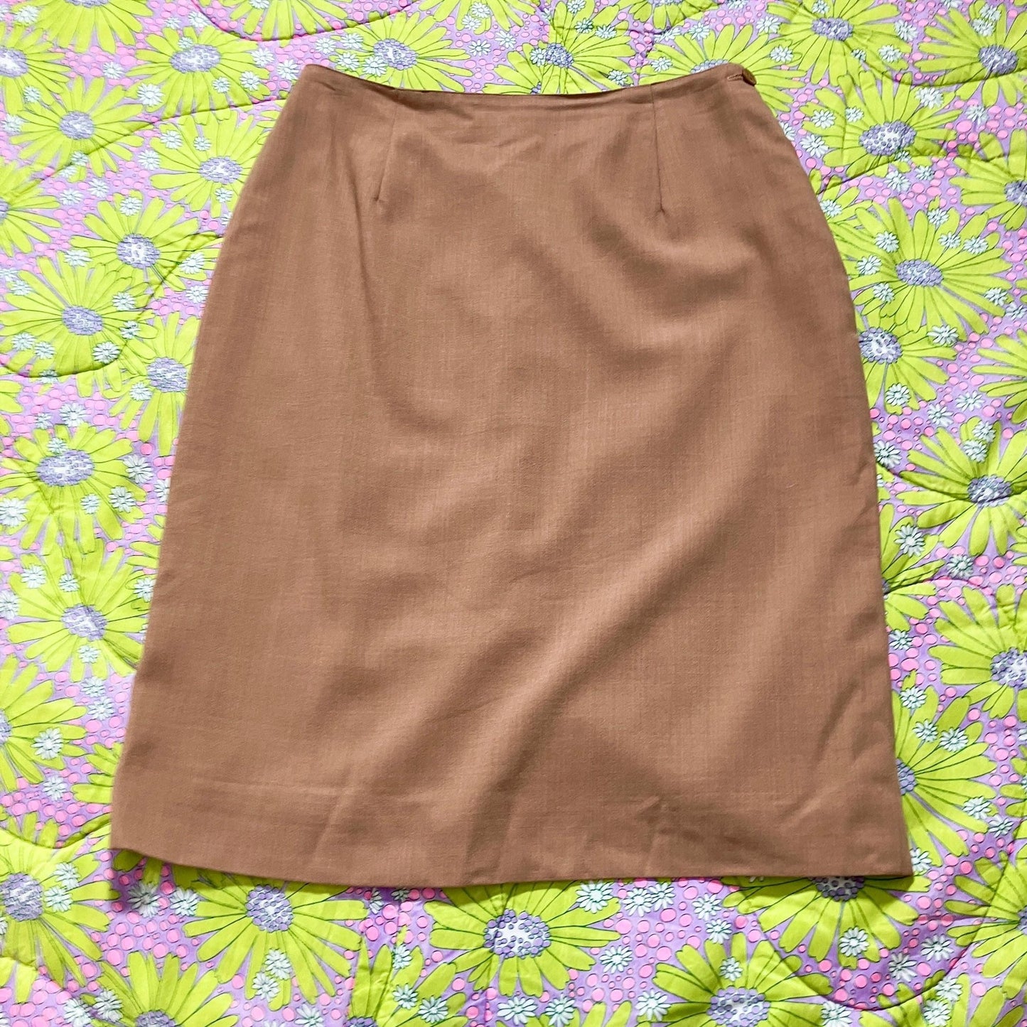 vintage 90s Y2K skirt tan camel wool 1990s minimal | M-L | Jones New York usa made