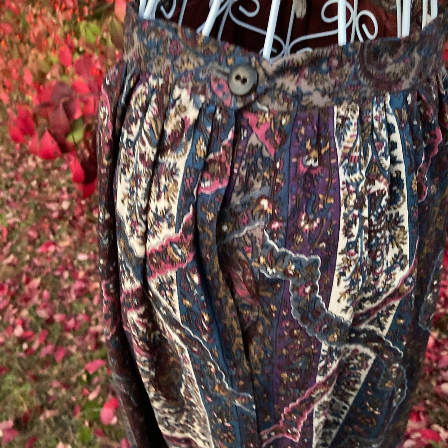 Vintage paisley skirt wool academia academic Alan Paine