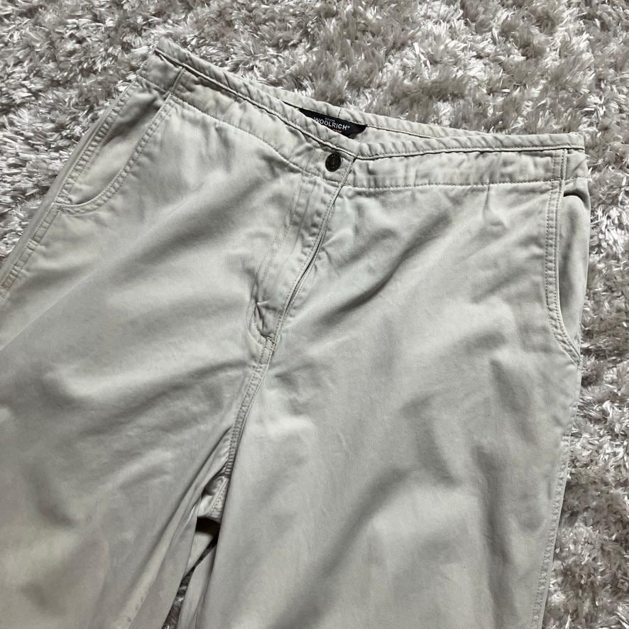 vintage 90s Y2K pants khaki stone ecru cotton blend soft 1990s minimal | M-L | short inseam Woolrich