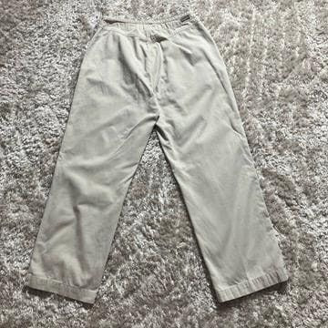vintage 90s Y2K pants khaki stone ecru cotton blend soft 1990s minimal | M-L | short inseam Woolrich