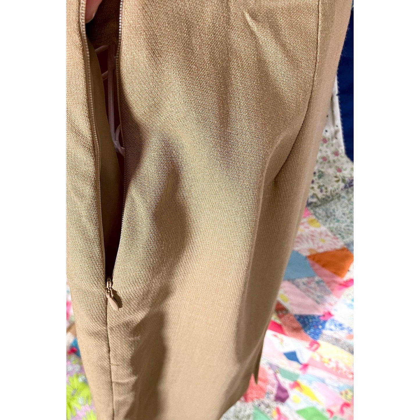 vintage 90s Y2K skirt tan camel wool 1990s minimal | M-L | Jones New York usa made