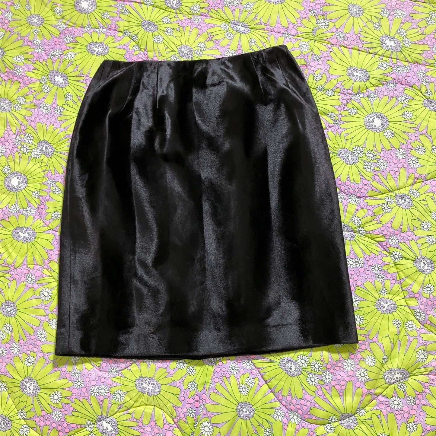 vintage 90s Y2K skirt black faux fur 1990s minimal | S-M | Harvé Benard by Benard Holtzman