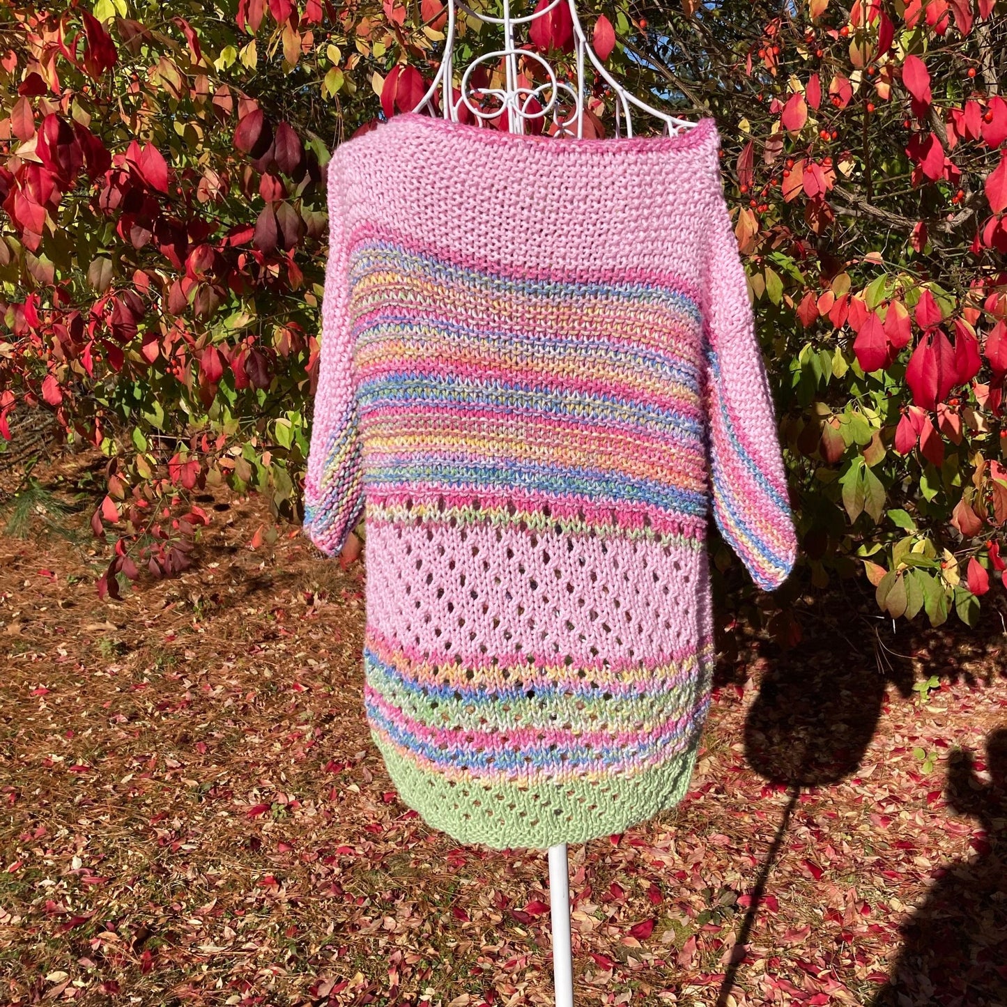 cardigan sweater top 90s y2k |S-M| knit button up pastel pink green blue purple hand made