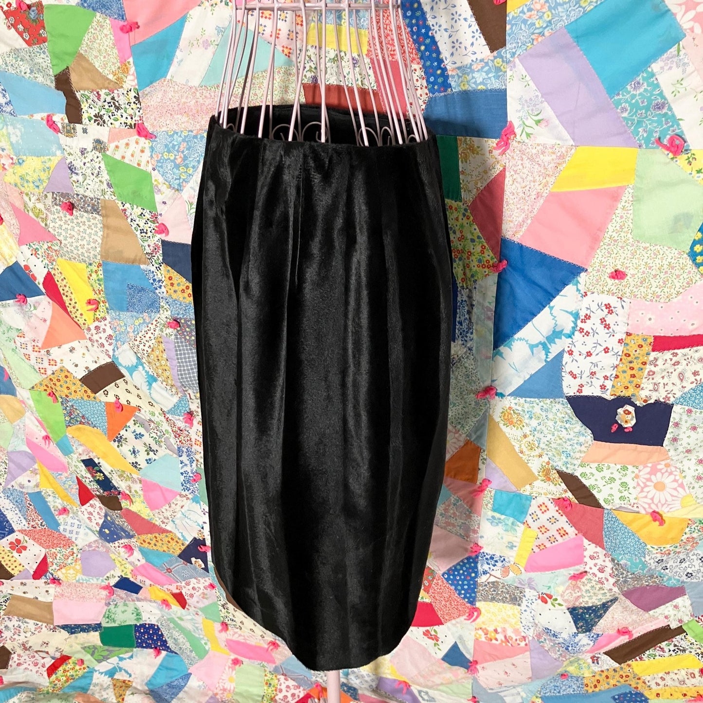 vintage 90s Y2K skirt black faux fur 1990s minimal | S-M | Harvé Benard by Benard Holtzman