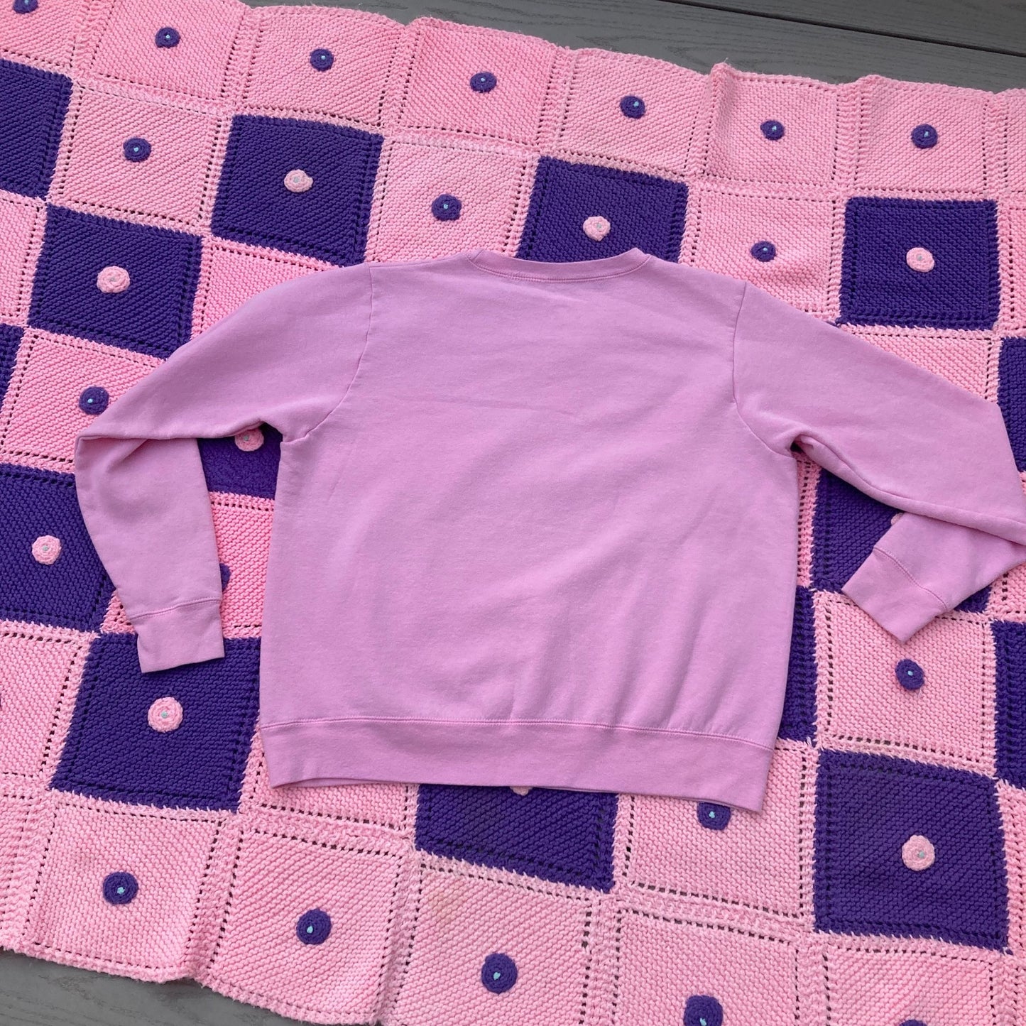 Vintage Y2K grandma sweatshirt hanes pink white floral |S-M| collared 2000s heart pastel