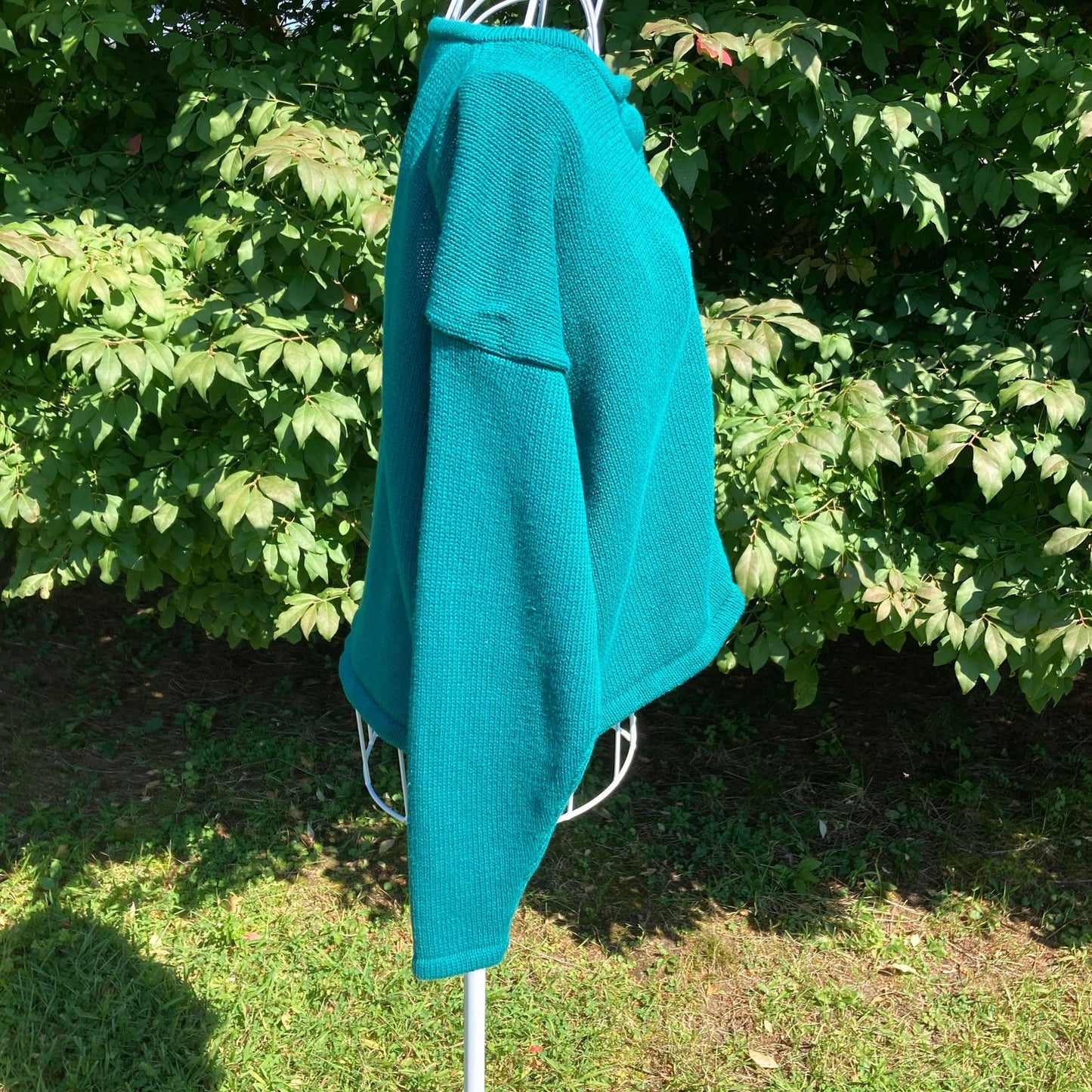vintage grandma cardigan teal cropped big buttons cotton |S-M| French Connection