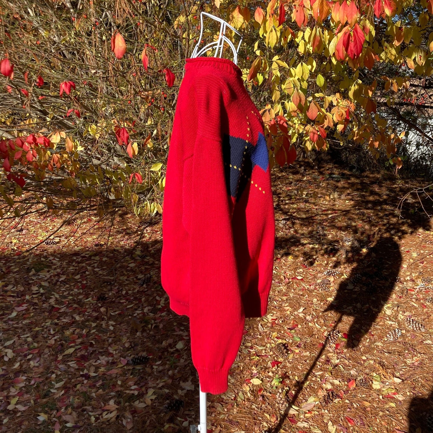 Vintage sweater argyle diamond | S-M |academic 90s 1990s red green blue yellow 100% cotton crew neck Lizsport