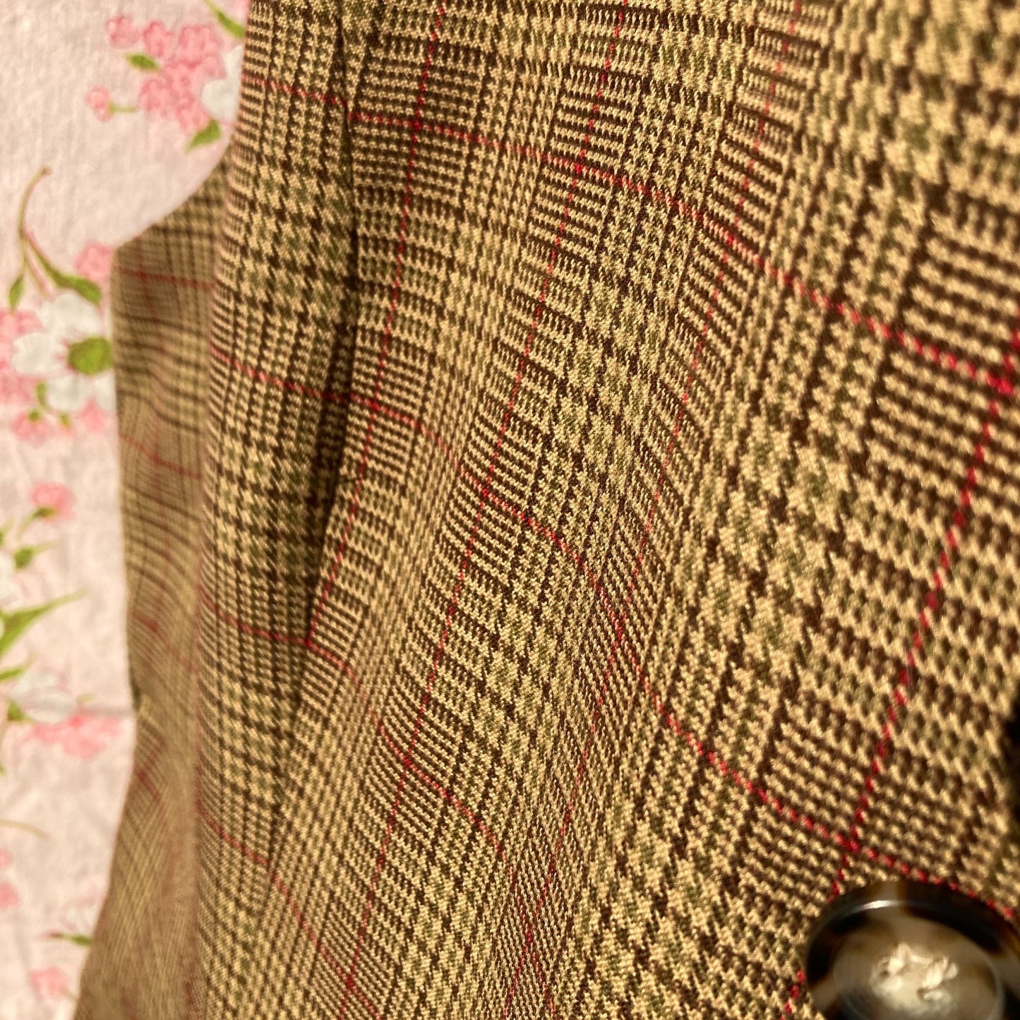 vintage plaid dress 90s | S-M | jumper cottage brown black beige academic 1990s Karen Scott