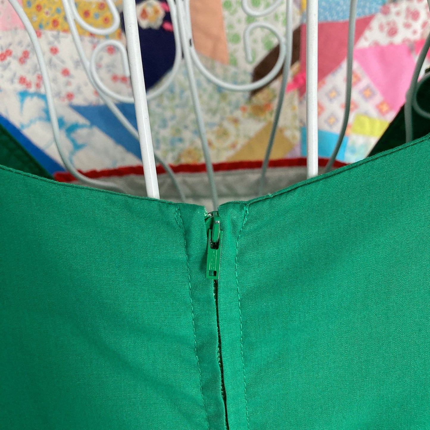 vintage 50s 60s dress red green | S-M | 1950s holiday christmas red green ruffle