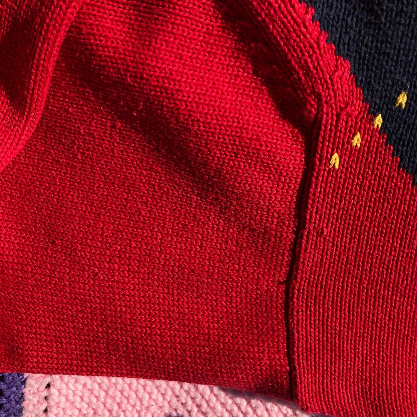 Vintage sweater argyle diamond | S-M |academic 90s 1990s red green blue yellow 100% cotton crew neck Lizsport
