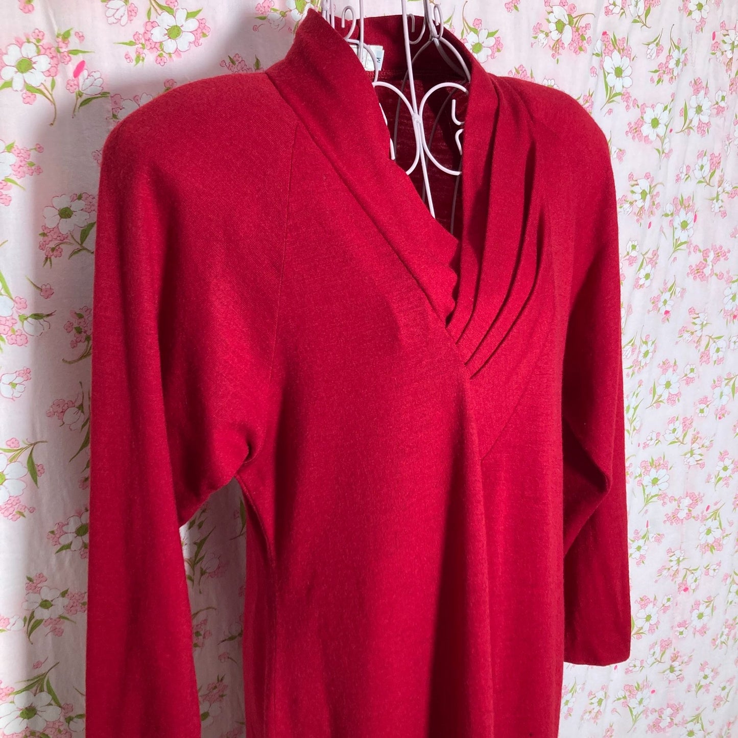 Vintage AS IS sweater dress |s-m| merlot red distressed tlc recycle Aldóne