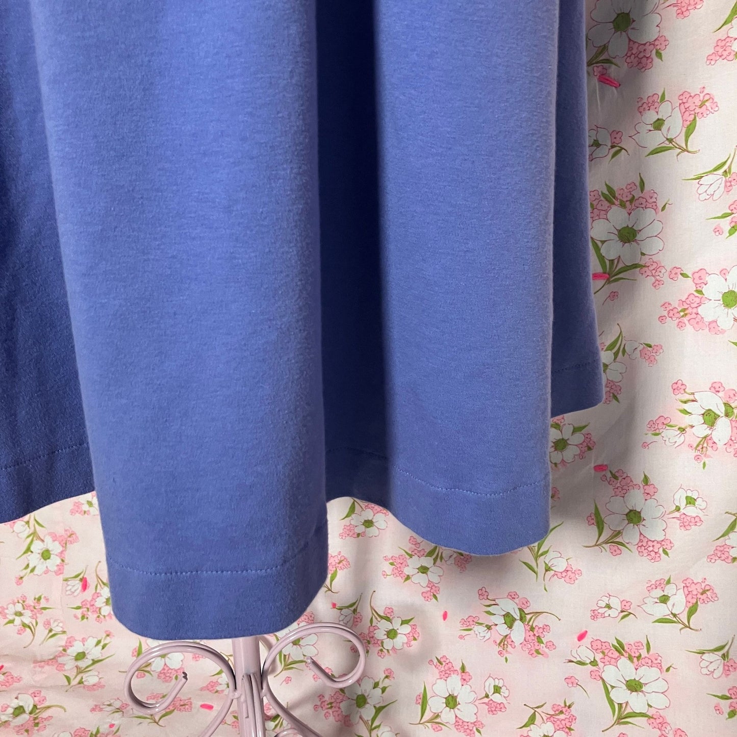 vintage 90s Y2K midi skirt periwinkle blue - purple cotton 1990s minimal | XS-S | cotton Talbots | 26 in - 29 in waist |