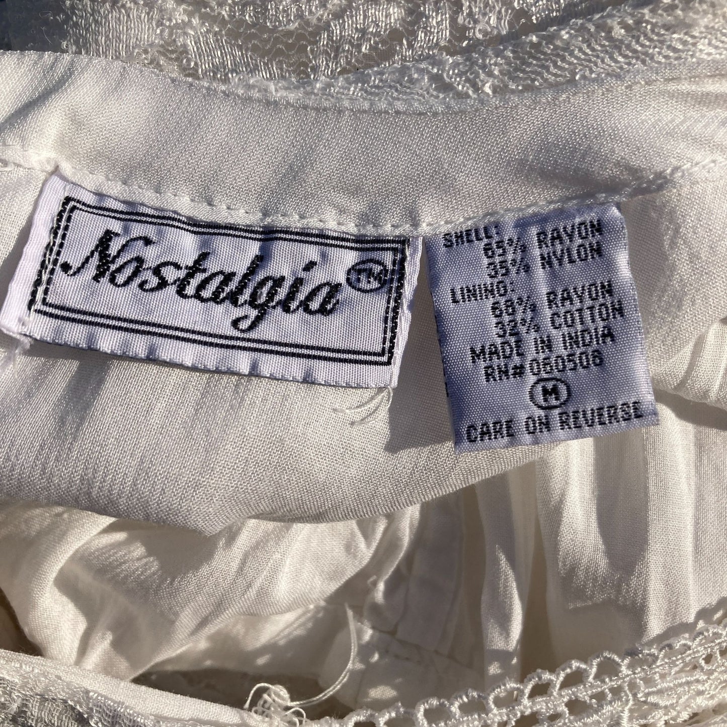 vintage White lace 80s 90s dress | S-M | see through overlay Nostalgia