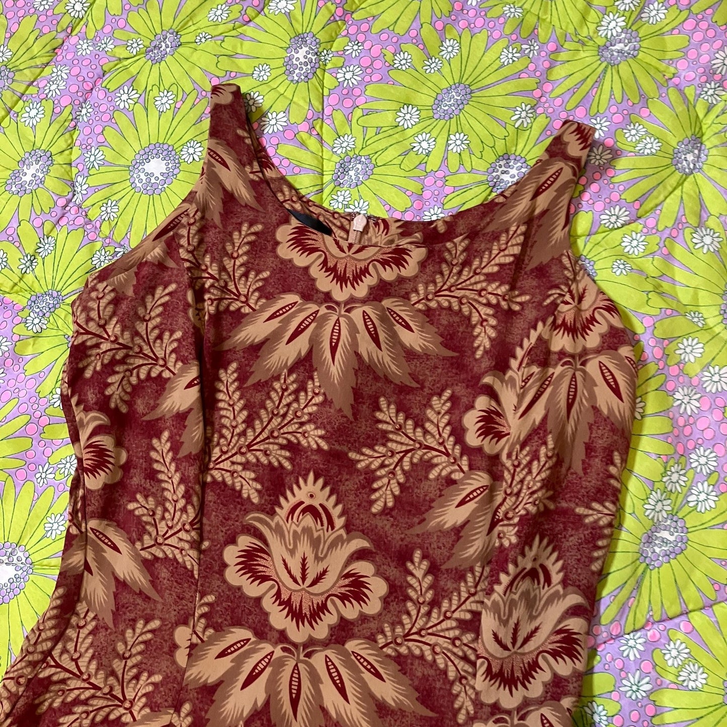 Vintage 90s dress silk skater short |S-M| dark floral Adrienne Vittadini fairy cottage