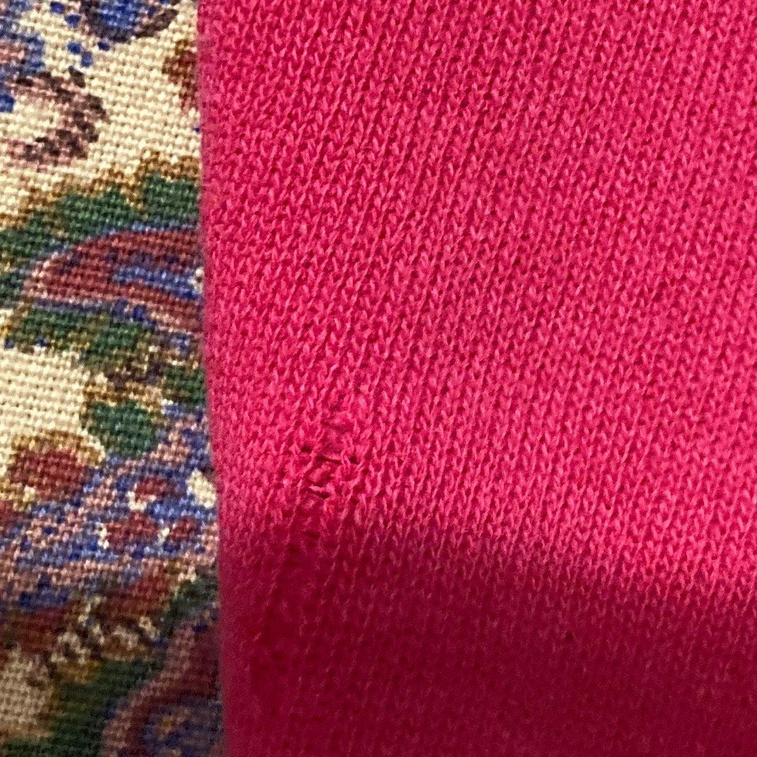 Vintage 80s grandma sweatshirt Morning Sun bright pink white floral puff paint |S-M| collared 1980s iris tulips raglan Whitton Hanes