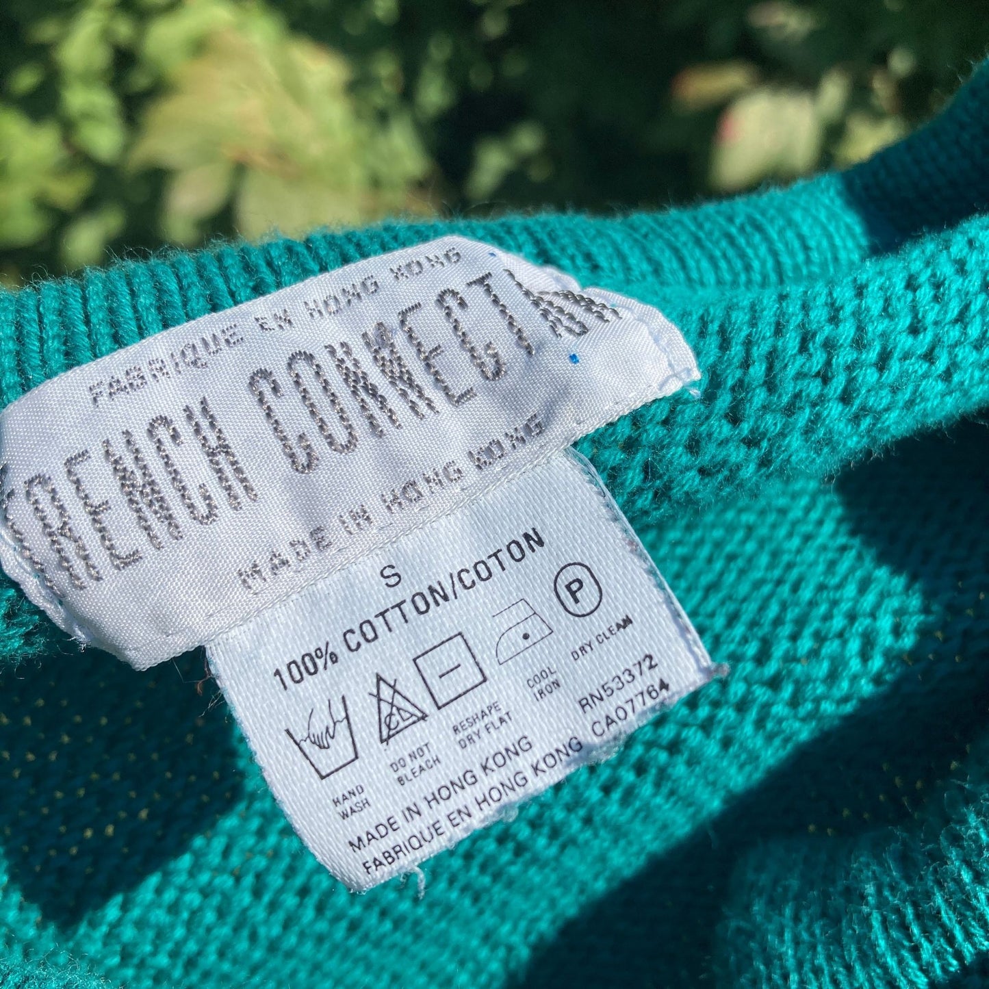 vintage grandma cardigan teal cropped big buttons cotton |S-M| French Connection