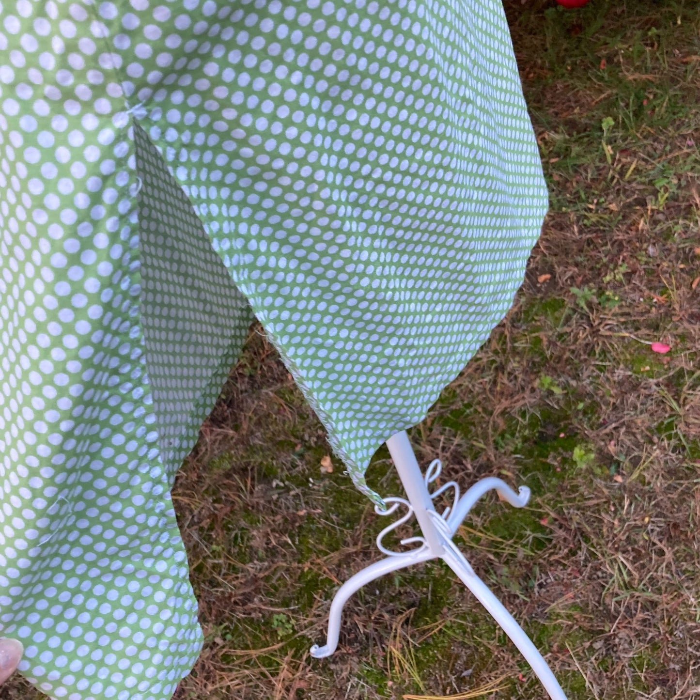 vintage house dress tunic 60s green purple white polka dot sleeveless