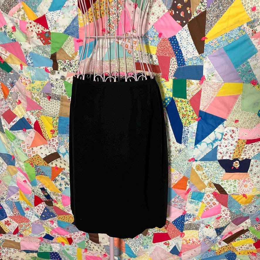 vintage 90s Y2K skirt black silk 1990s minimal | S-M | Josephine Chaus