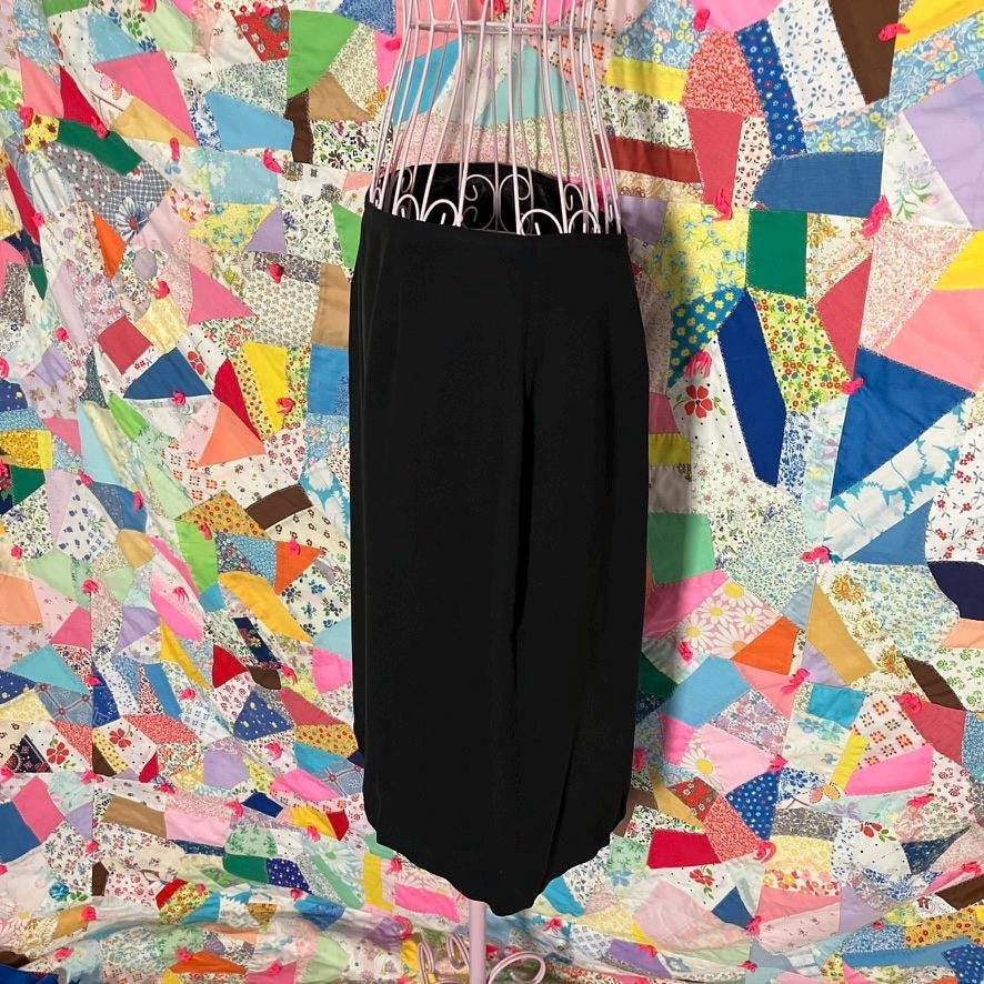 vintage 90s Y2K skirt black silk 1990s minimal | S-M | Josephine Chaus