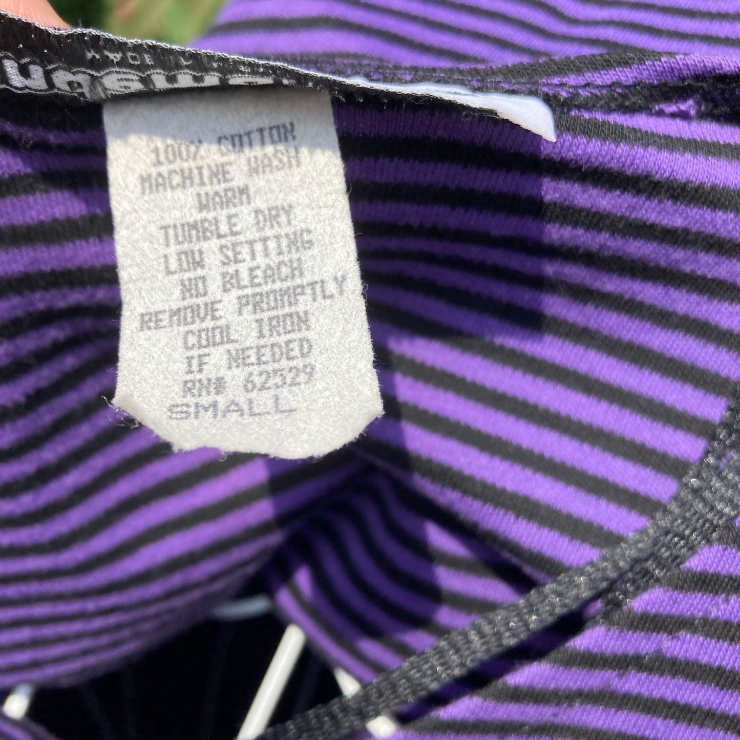 vintage striped dress 1990s |S-M| Flaws stripe purple black Pandemonium cotton