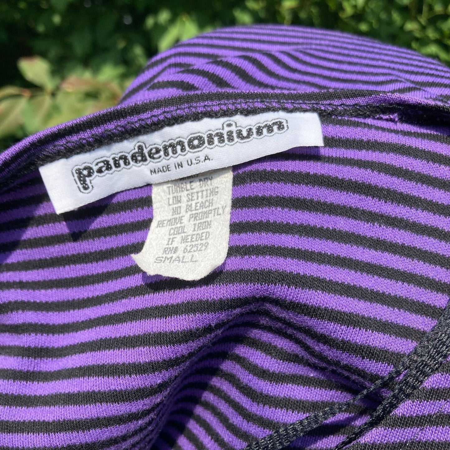 vintage striped dress 1990s |S-M| Flaws stripe purple black Pandemonium cotton