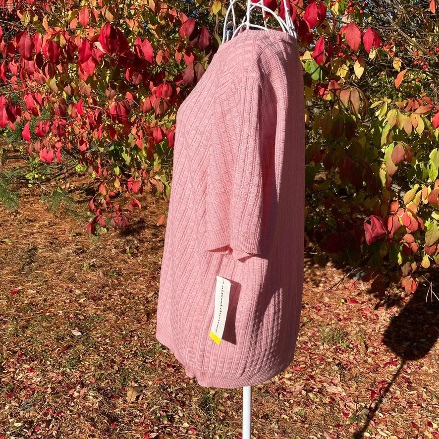 90s short sleeve grandma sweater pink deadstock | S- M | Alfred Dunner