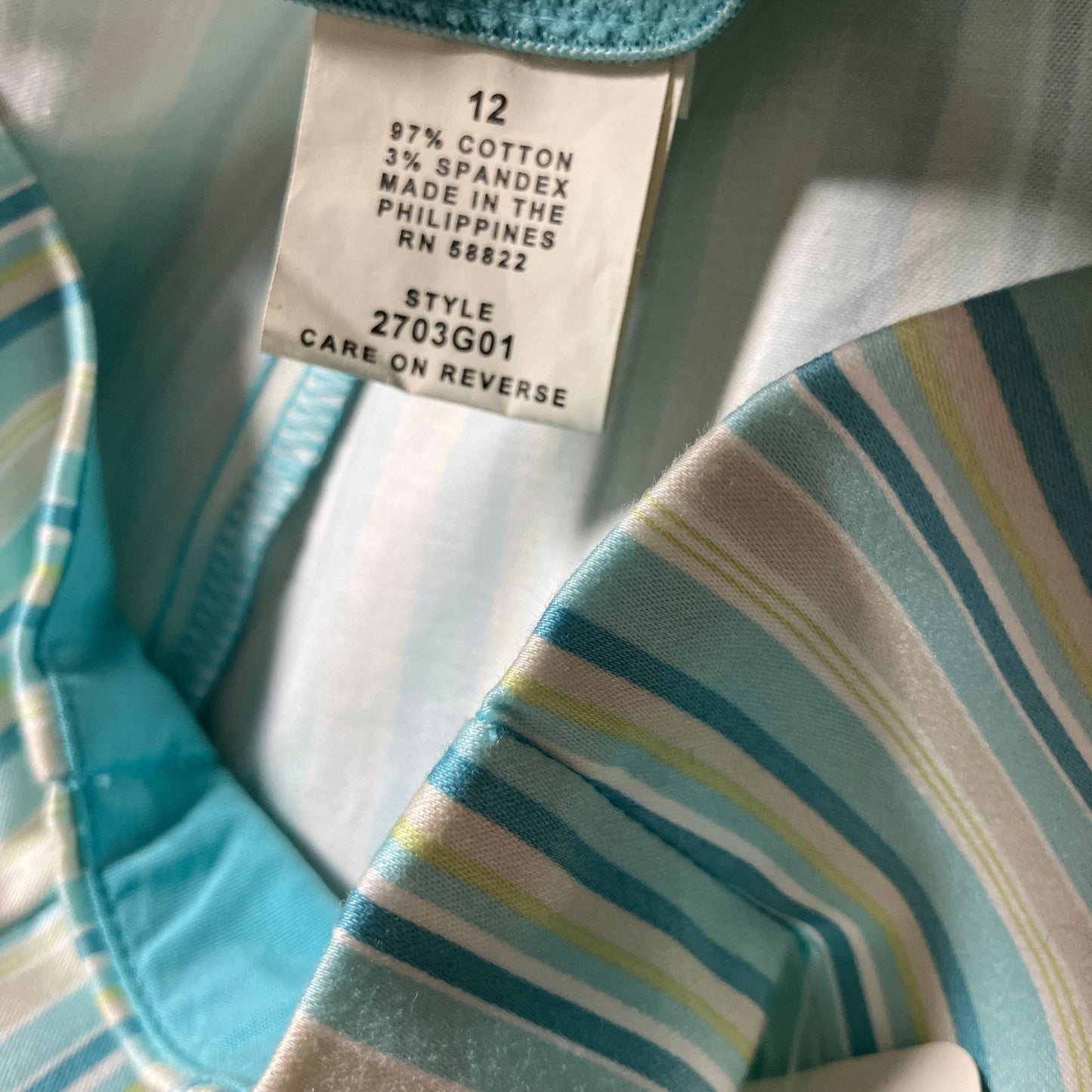 vintage y2k capris blue striped 31-32 in waist mid rise Max Studio nwt deadstock seafoam