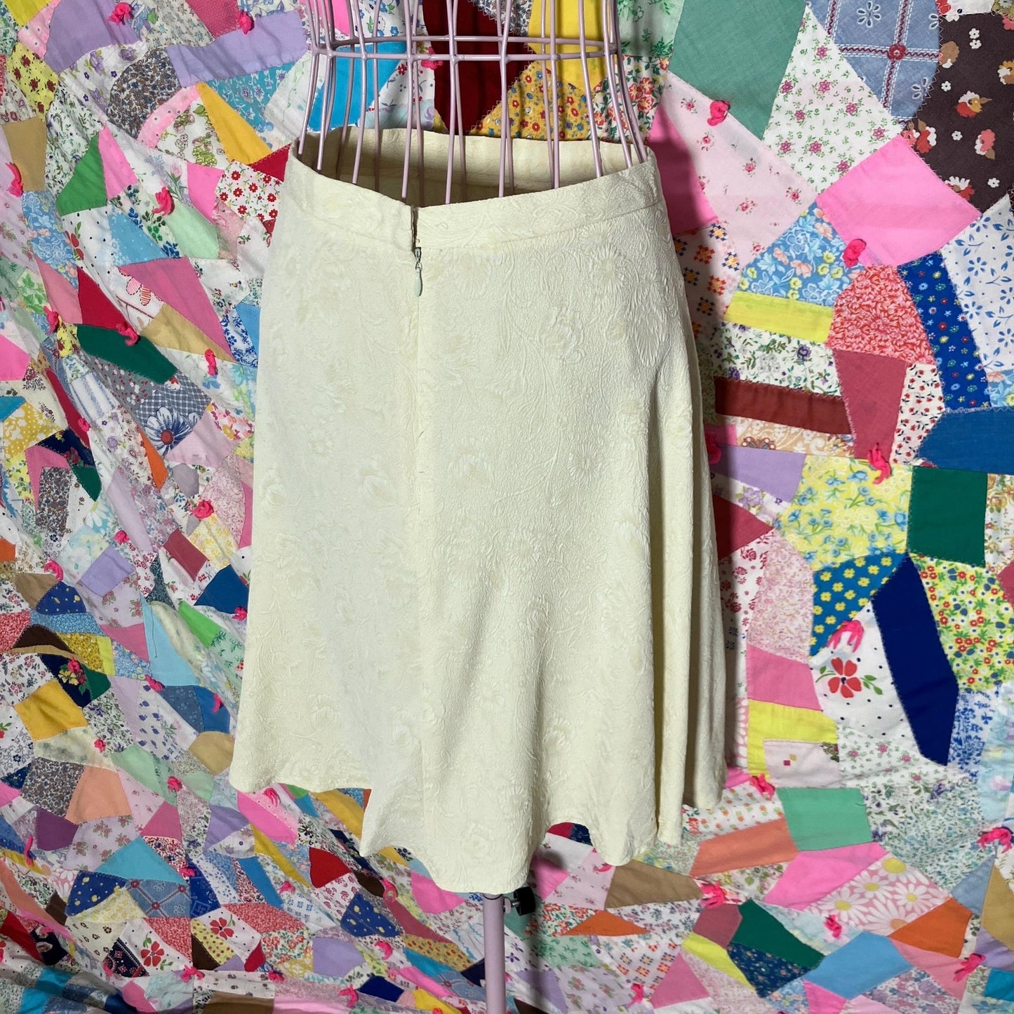 vintage 90s y2k skirt cream S-M minimal skater gruppo americano