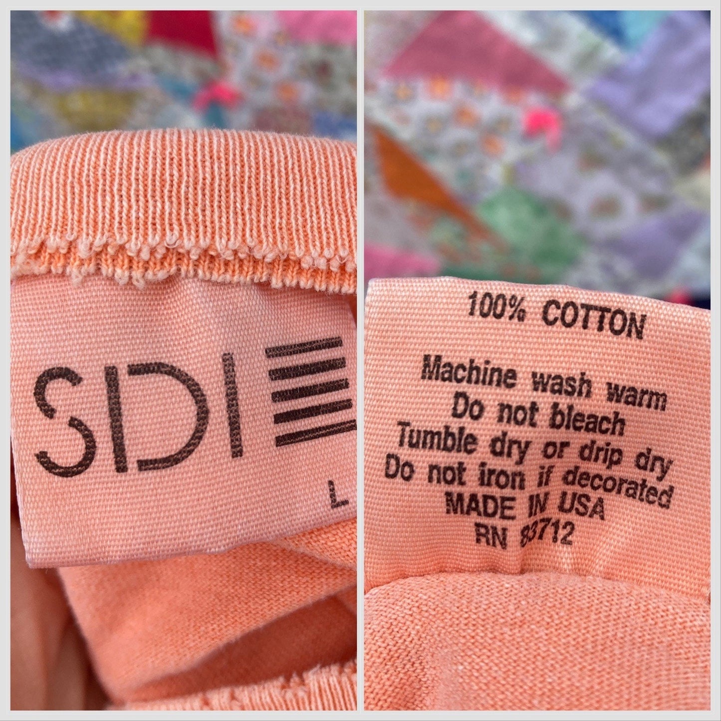 Vintage t shirt | S-L | 90s 1990s destination distressed fades pastel orange Maine sailing nautical single stitch