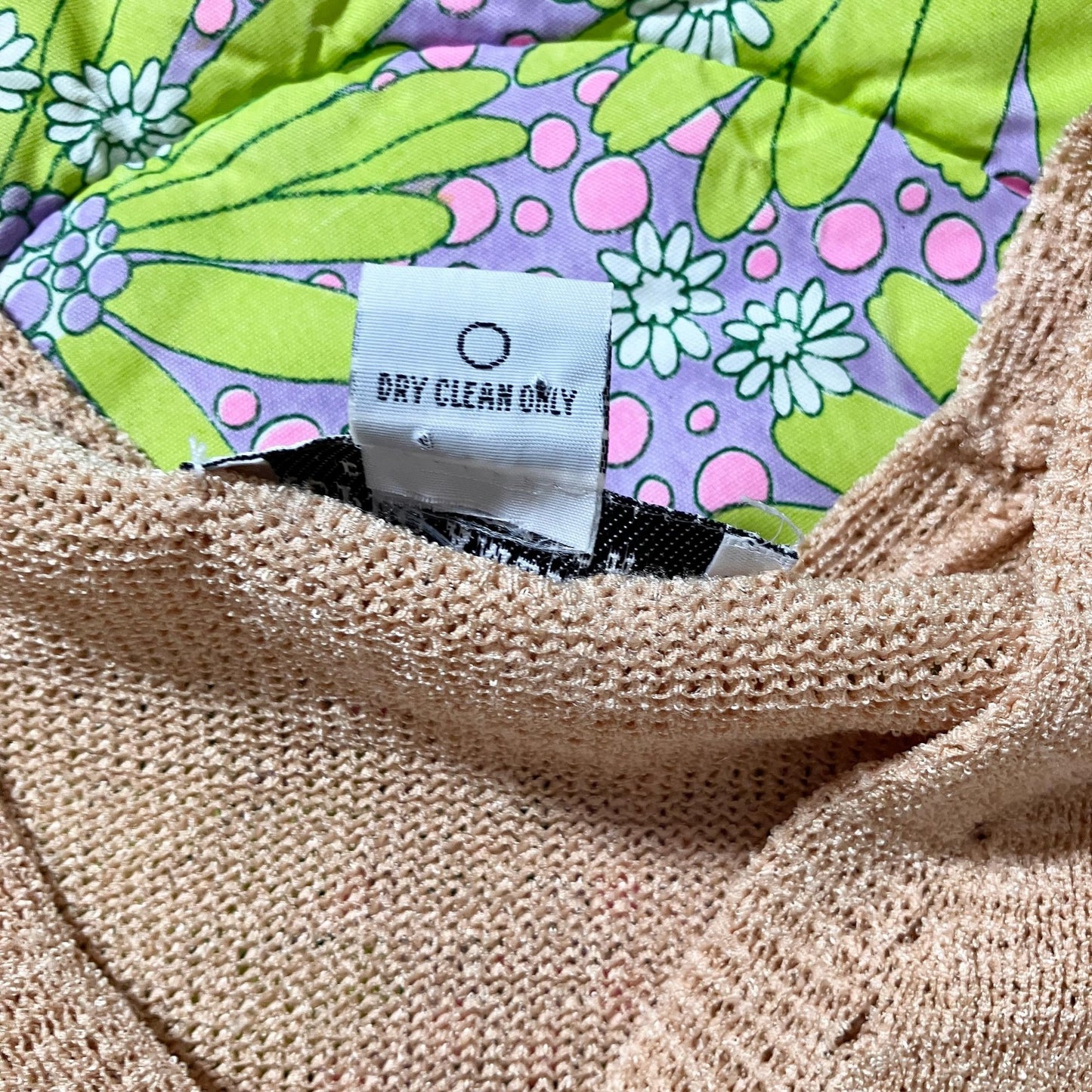 Vintage cardigan top knit tan | S-M | 90 sheer see through Gruppo Americano Collection