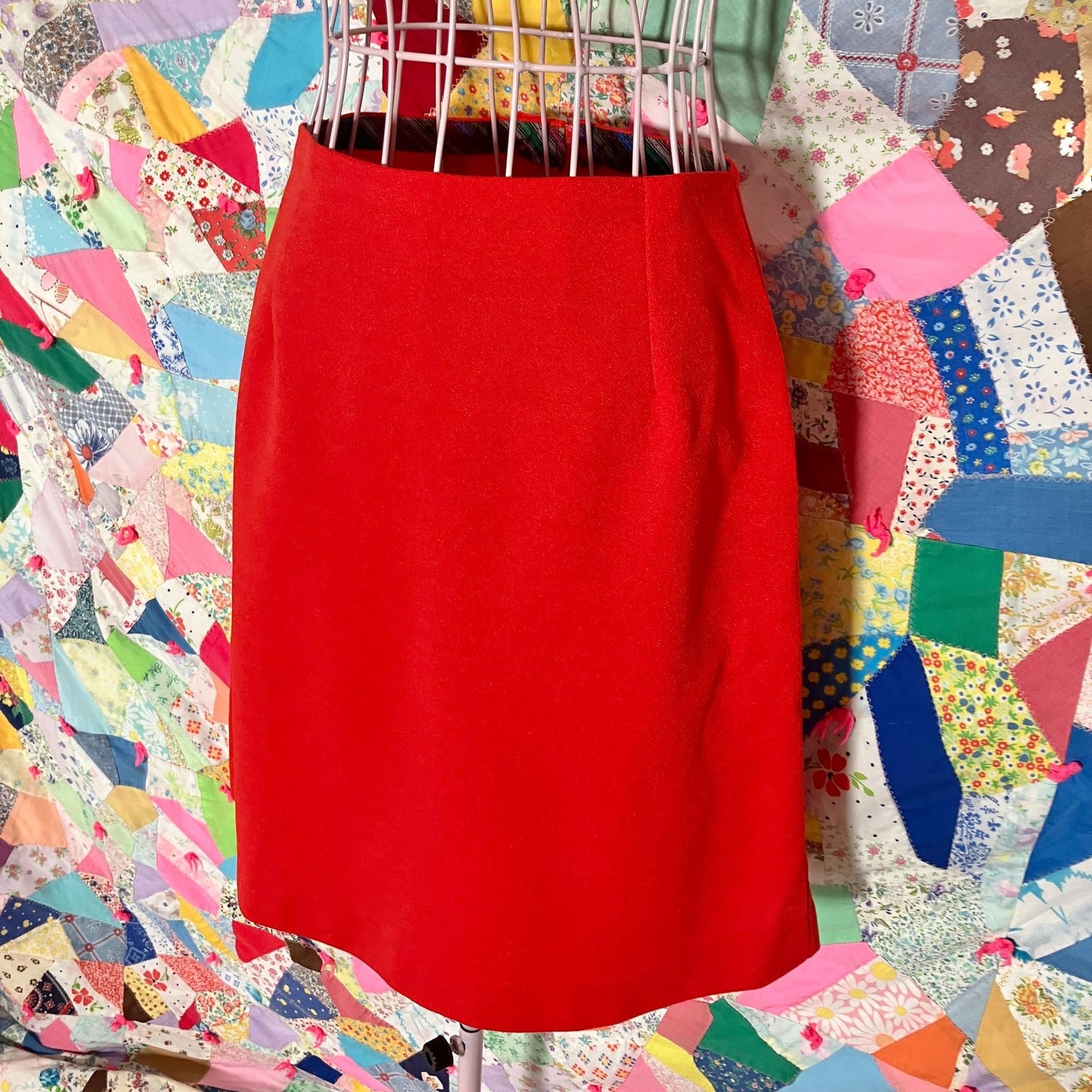 70s vintage mini skirt brick red | XXS - XS | 1970s