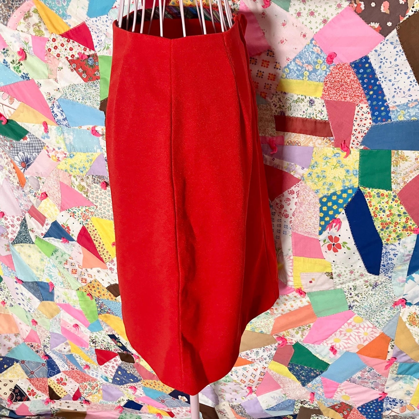 70s vintage mini skirt brick red | XXS - XS | 1970s