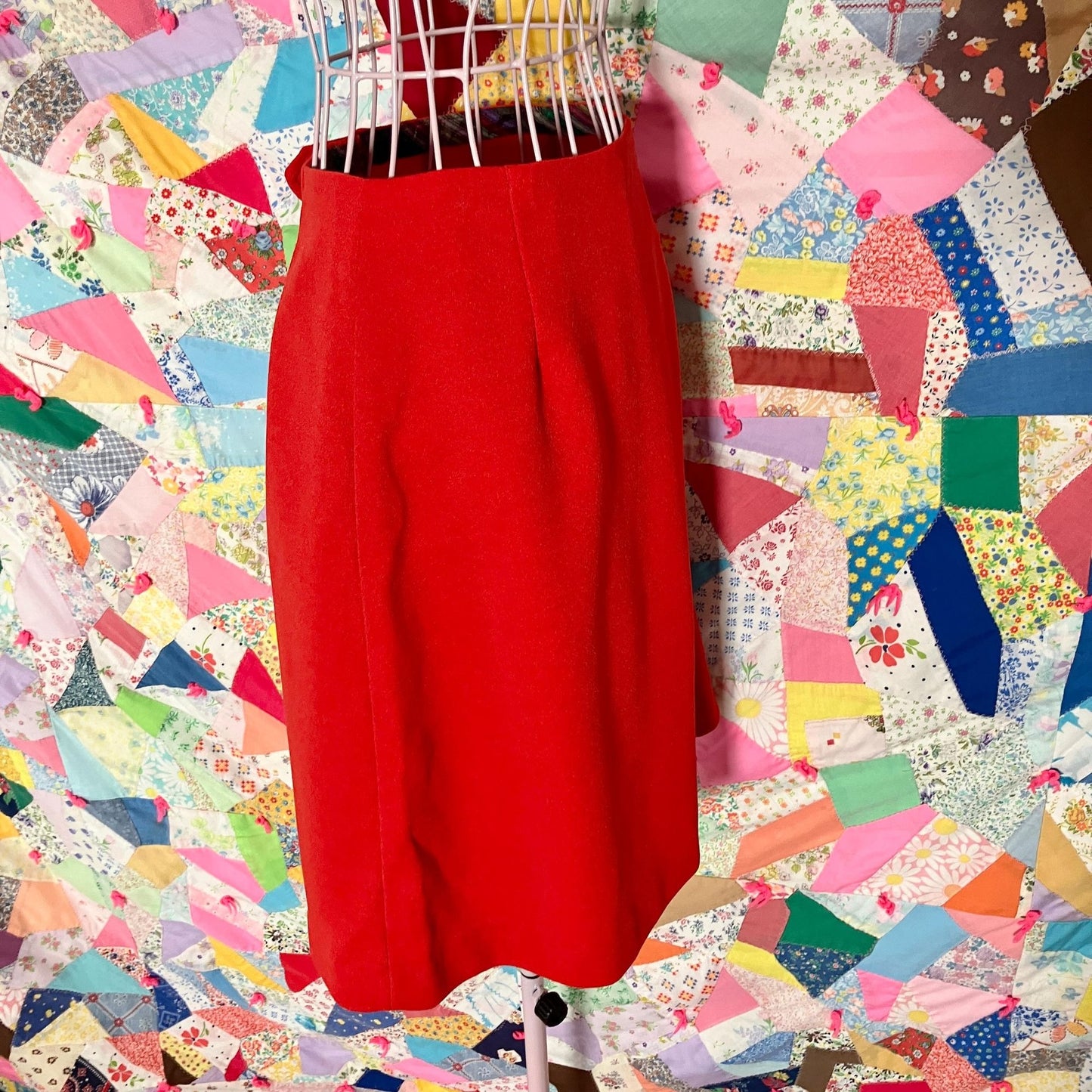 70s vintage mini skirt brick red | XXS - XS | 1970s