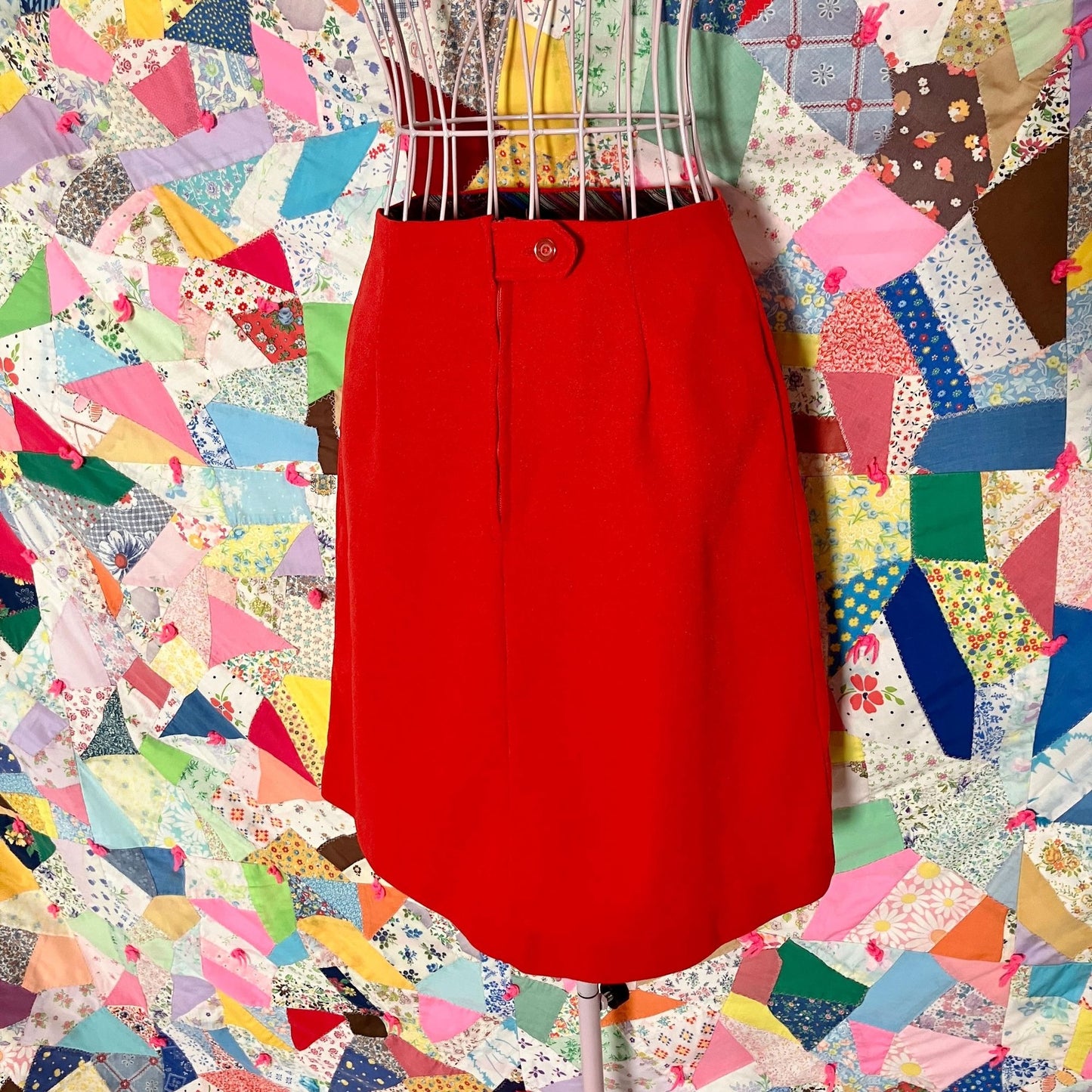 70s vintage mini skirt brick red | XXS - XS | 1970s