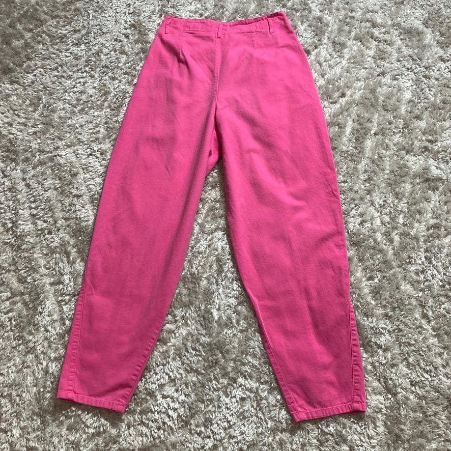Vintage 90s capri pants pink pleated trouser cropped | XS | Celebration