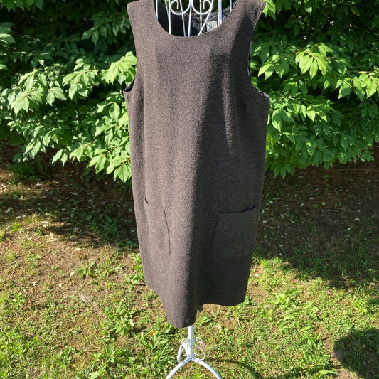vintage jumper dress  90s | S-M | cottage brown western academic 1990s wool blend Gap