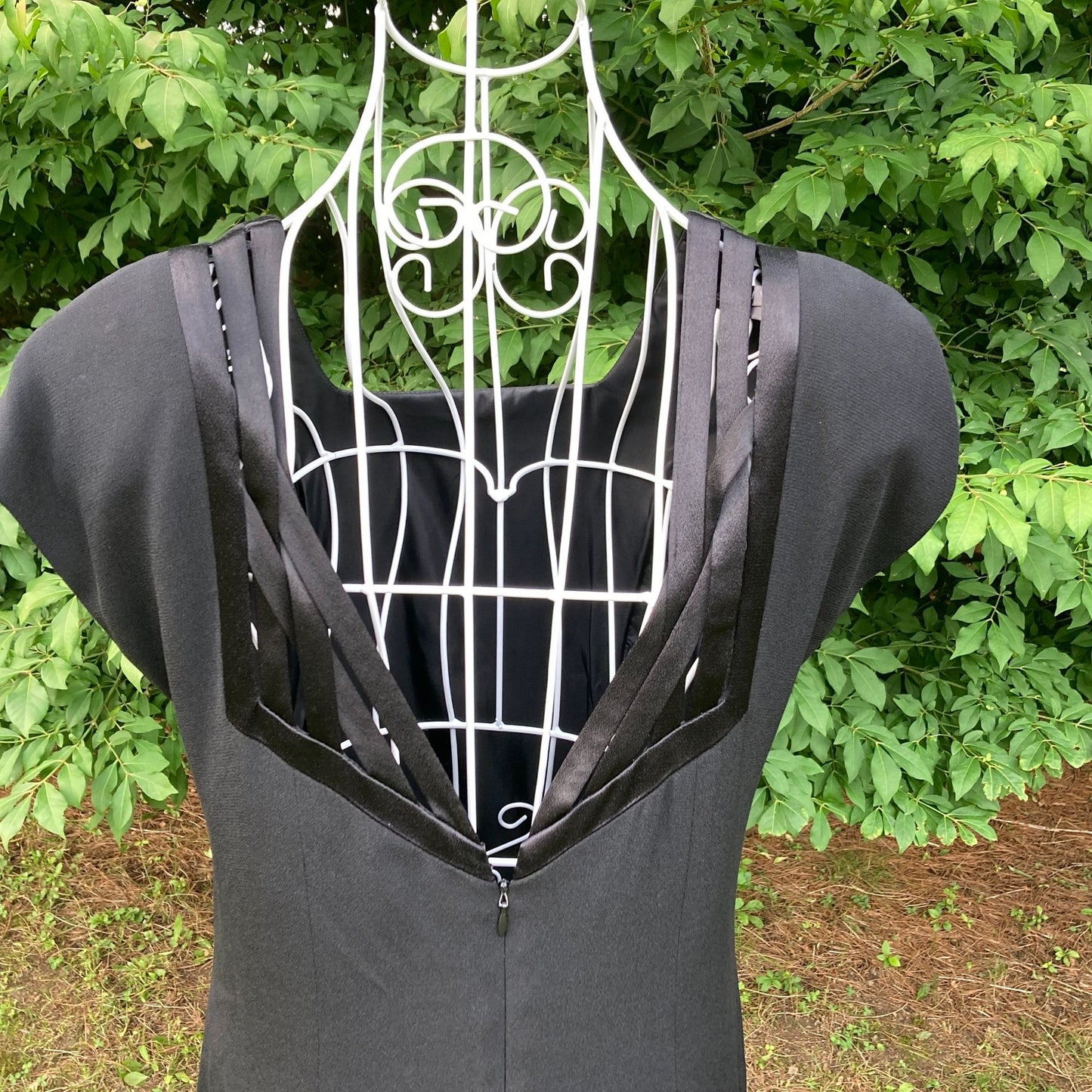 Vintage 90s 80s dress black shorts sleeve | XS - S |  Donna Ricco midi