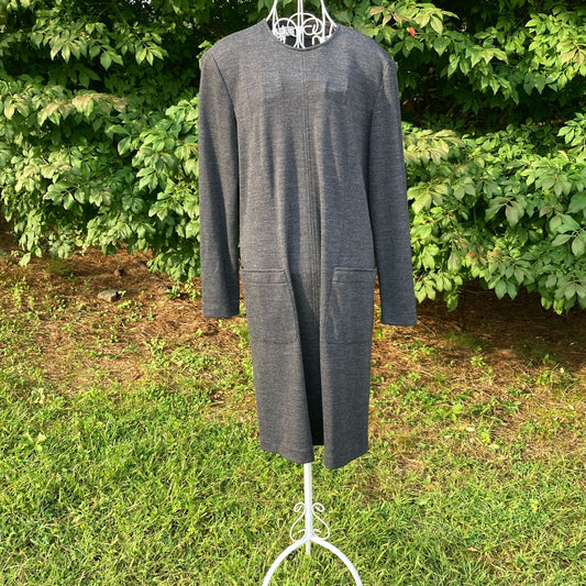 vintage jumper dress 90s wool | S-M |  grey minimal academic 1990s Bergdorf Goodman Chetta B academia