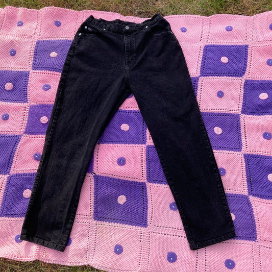vintage high waisted black lee jeans 90s  hi rise |30 - 31| soft
