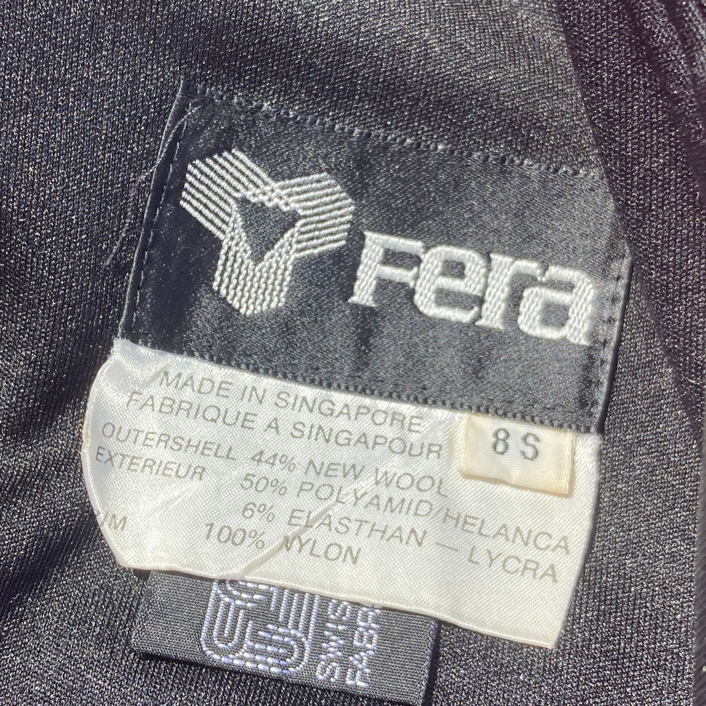 Vintage 70s Fera ski jumpsuit utility suit snow pants stirrup black 1970s