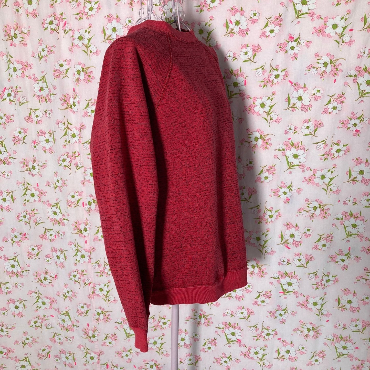 Vintage 80s sweatshirt  | S - M | red black marled Tultex Sweats Appeal distressed
