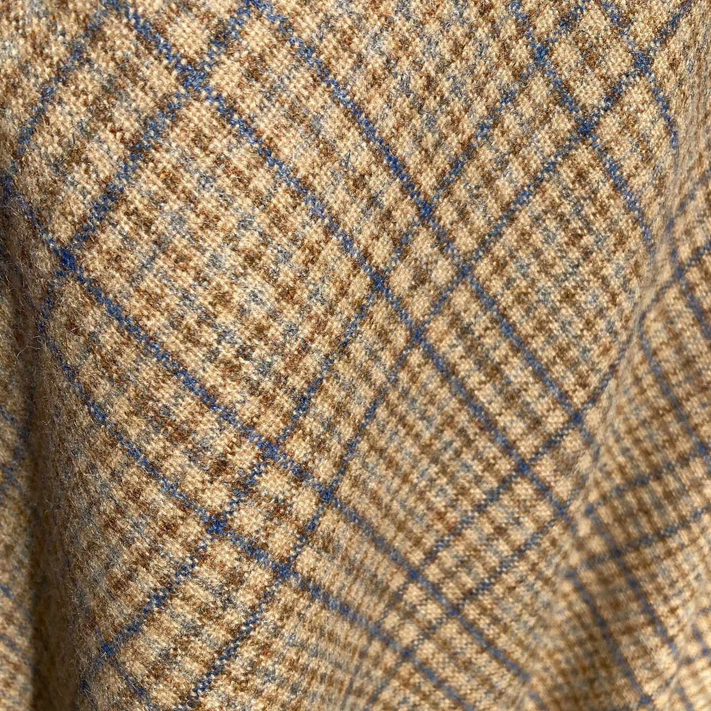 Vintage 50s 60s pendleton wool plaid skirt XS S tartan made in USA beige blue brown hand tailored circle academia academic