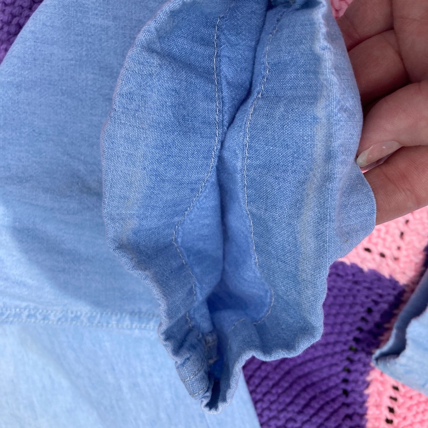 Vintage 90s chambray pants trousers cotton Liz Claiborne cuffed high waisted